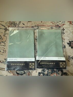 Zweigart 14 Count Aida Cloth 12x18 Needlework Fabric Lot of 2